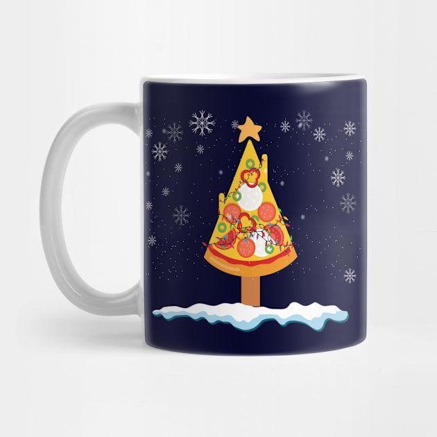 Pizza Christmas Tree Funny Pizza Lovers Christmas Foodie by FamiLane